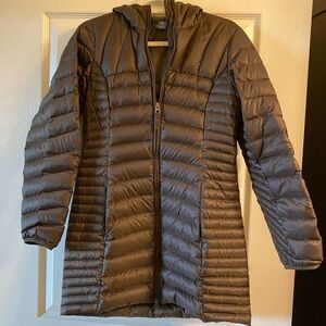 Eddie Bauer Brown Long Down Puffer Coat Size Small